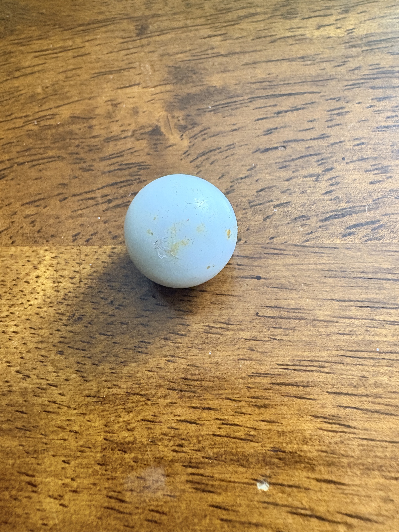 Unglazed Dyed Light Blue Commie by Unidentified German/American Potteries, identification view