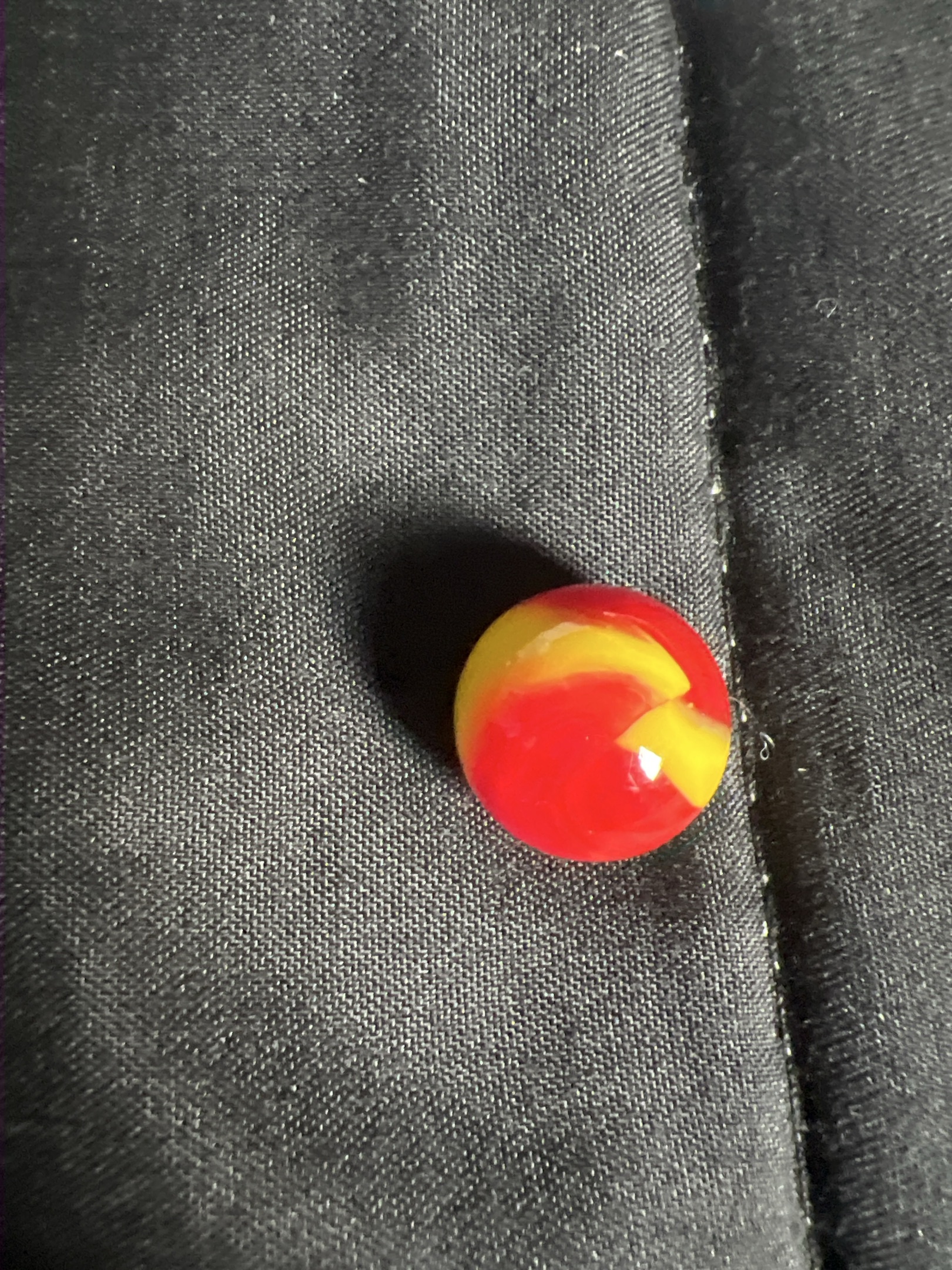 Red and Yellow Swirl by Akro Agate Company