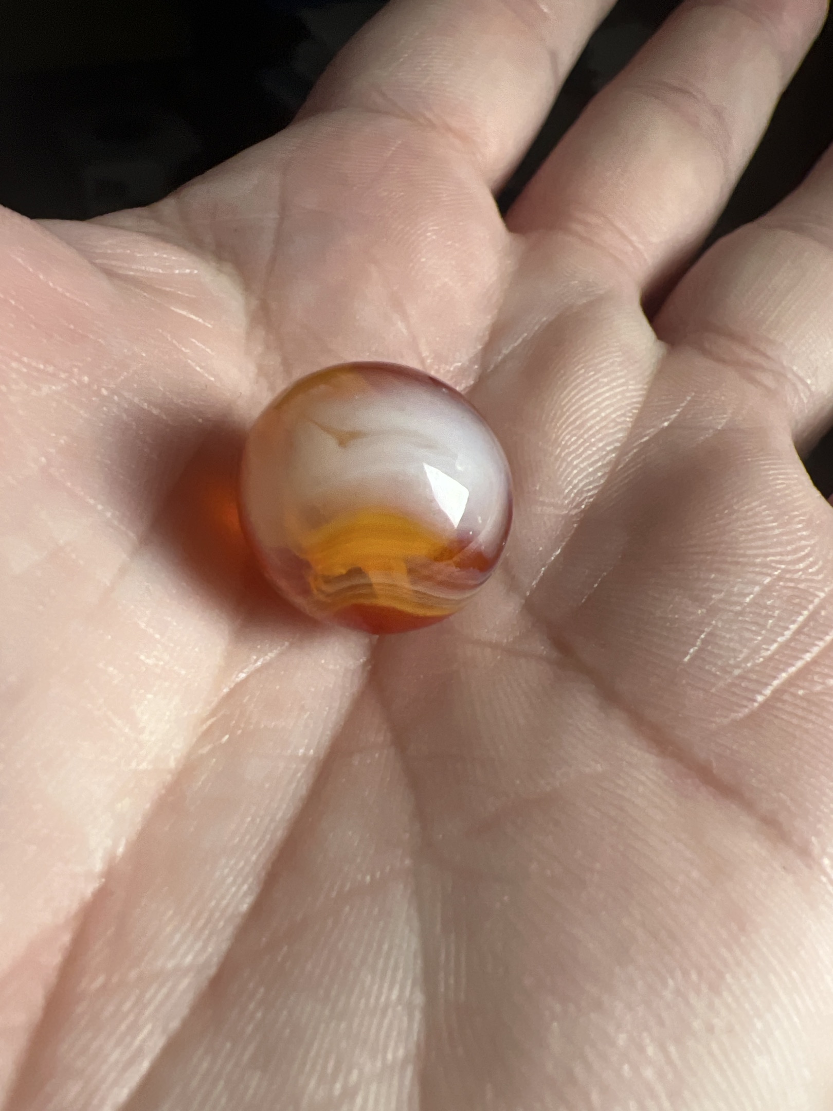 Red and Yellow Popeye by Akro Agate Company