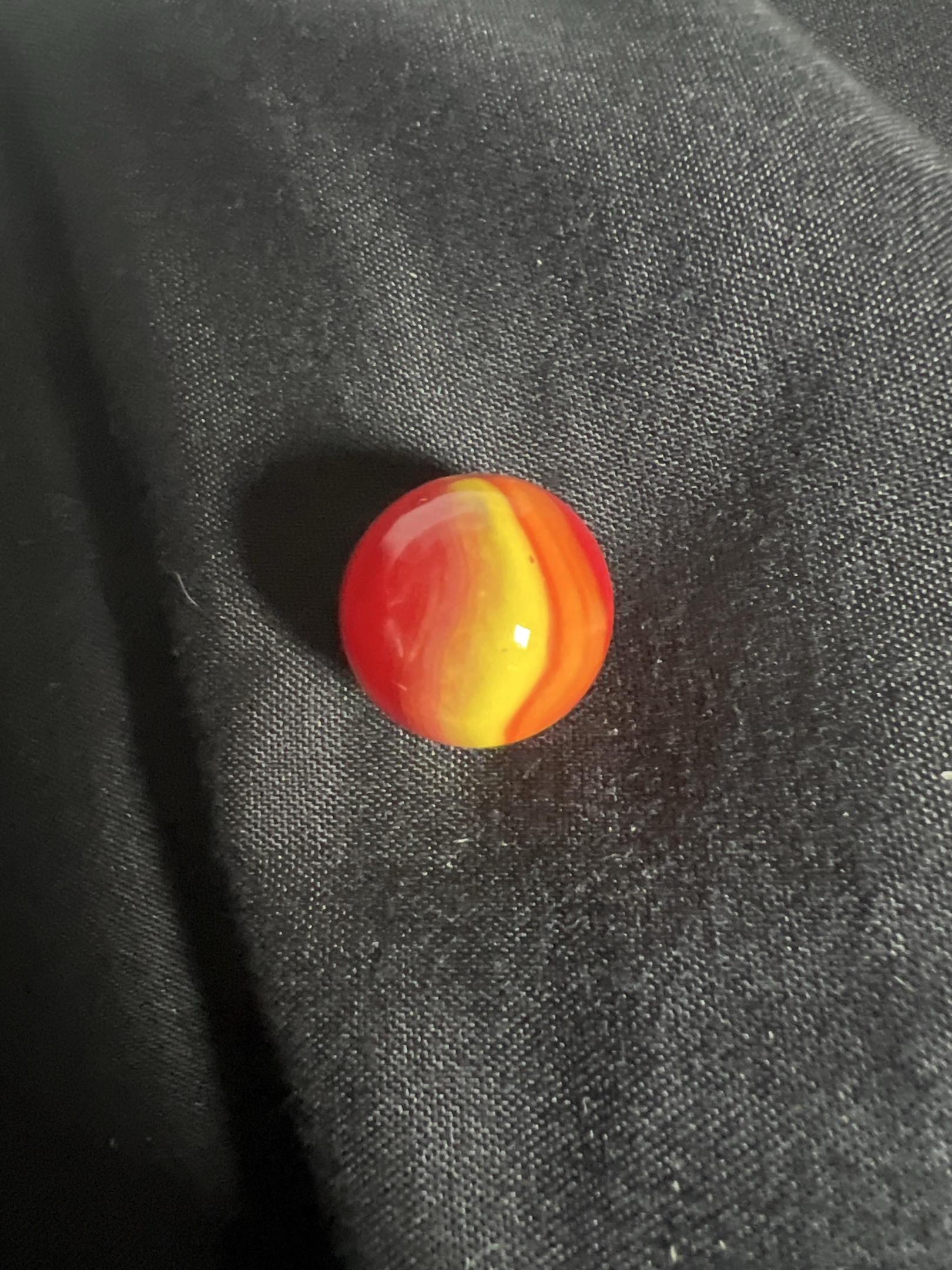 Red & Yellow Swirl by Akro Agate Company